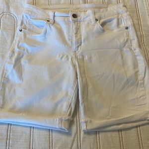 New Directions Off-White Denim Bermudas